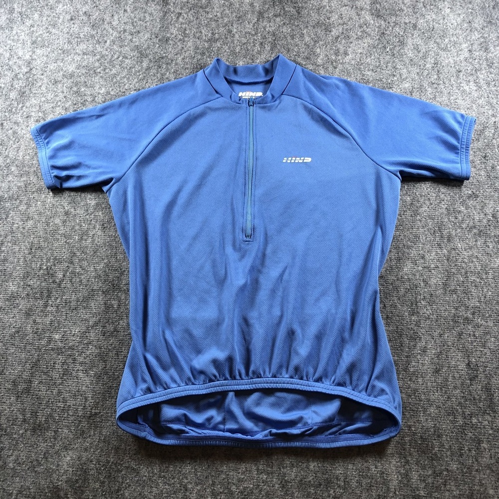Vintage Hind Cycling Jersey Women's Large Blue USA Made Half Zip Bike
